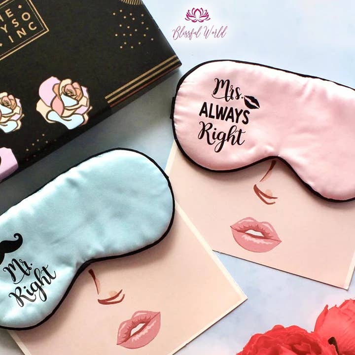 The Blissful – wholesale Sleep/eye mask – Inexpensive Personalized Party Sleep / Eye Mask for Birthday Box, Bridesmaid Proposal Set, Thank you gift, Wedding Favor Bag, Bridal Shower, Couple Set, Wedding Gift