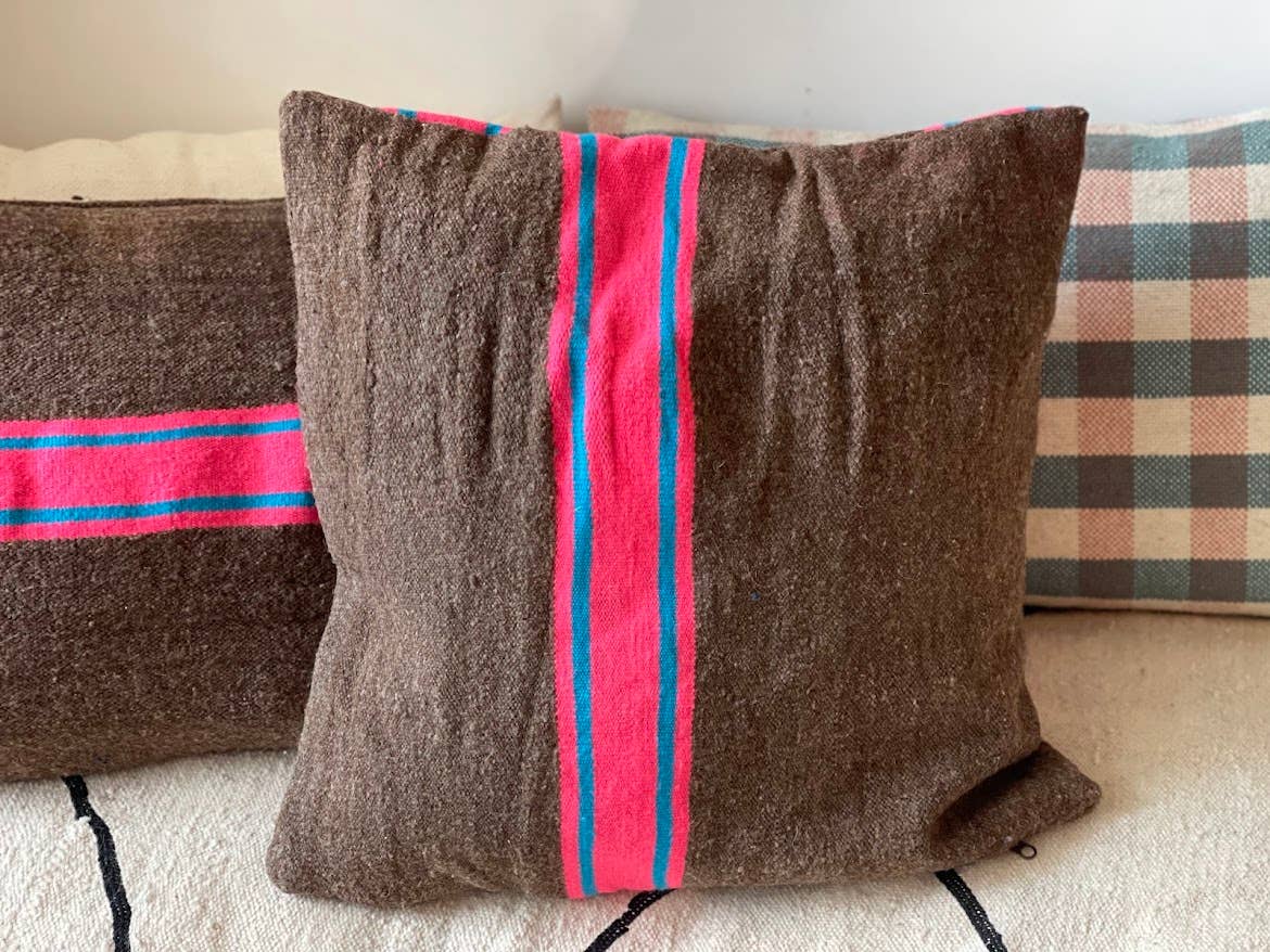 NOMAD BY LIV – Capa de almofada decorativa por atacado – Nomad by LIV - Capas de Almofada Kilim Feitas à Mão, Castanho, rosa0