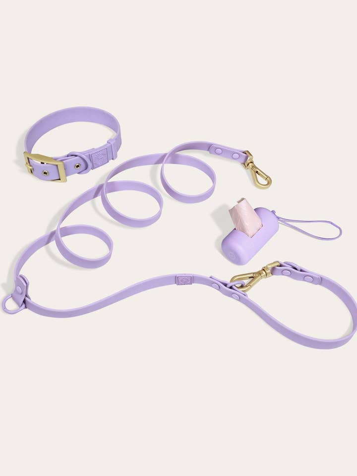 Wander ! Kit Collier, Laisse et Pochette à Crottes Lilas pour la vente par FURRY MUSE