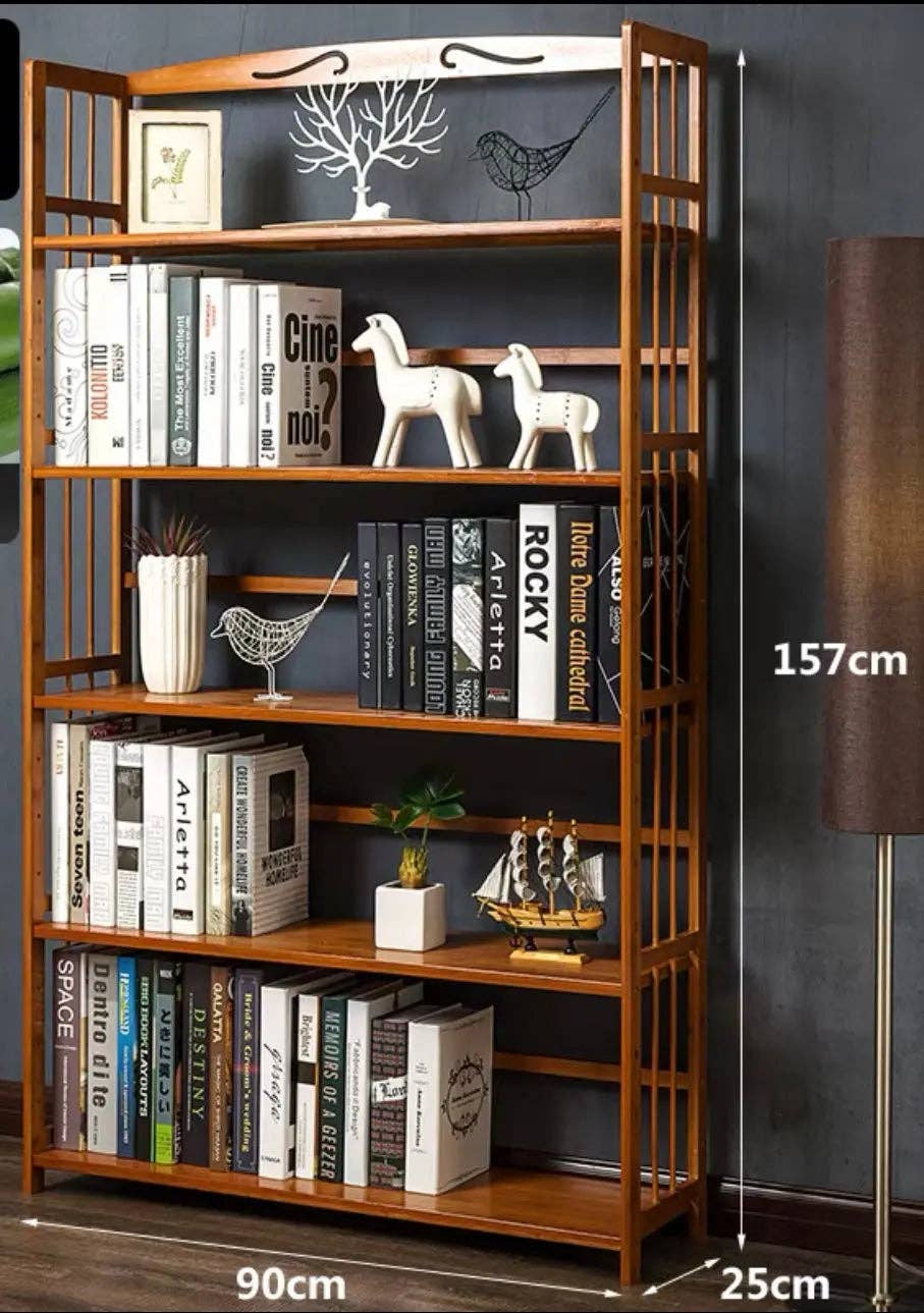 everythingbamboo - Wholesale Bookcase - Large Size Pure Bamboo Book Shelf Cabinet Simple Solid Storage Fantastic 5 and 6 Tiers BBC031