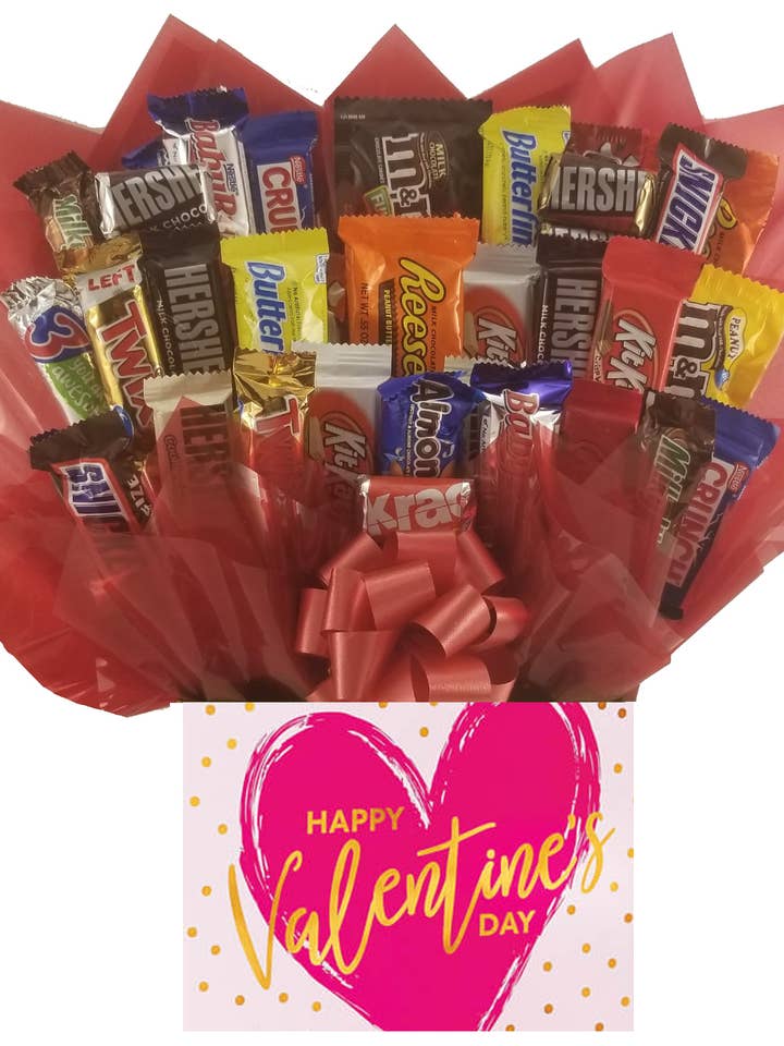 Chocolate Candy Bouquet in Valentine Day box (Large-36 pc) for wholesale by So Sweet of You