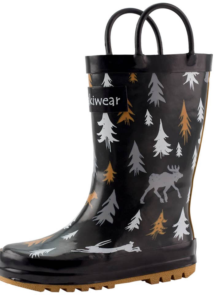 Oaki - Wholesale Rain Boots - Kids - Loop Handle Boots, Wildlife Tracker0