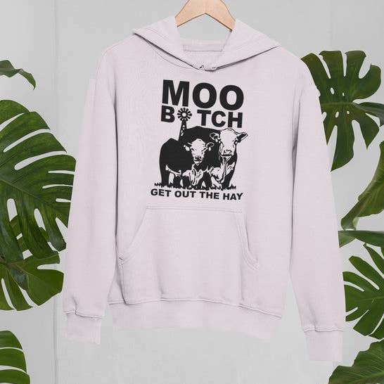 Felpa con cappuccio Moo Get Out The Hay per la vendita all'ingrosso da parte di True Modern
