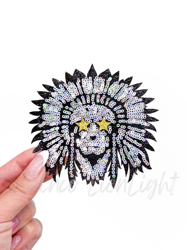 Warrior Mascot Gameday Sequin Patch - Small for wholesale by ABLNco