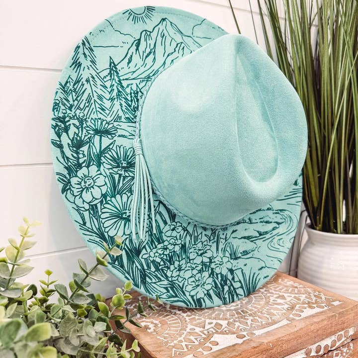 Willie & Dolly Designs - Wholesale Fedora - Women's - Engraved Floral Mountain Hat5