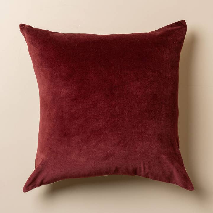 Saardé - Vendita all'ingrosso Cuscini decorativi - Cuscino Quadrato in Lino/Velluto | Borgogna0