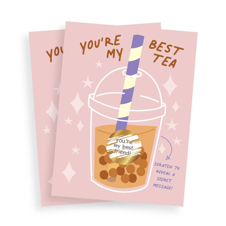 The Paxton Press - Vendita all'ingrosso Biglietti per San Valentino - Boba Tea Scratch-Off Class, San Valentino0