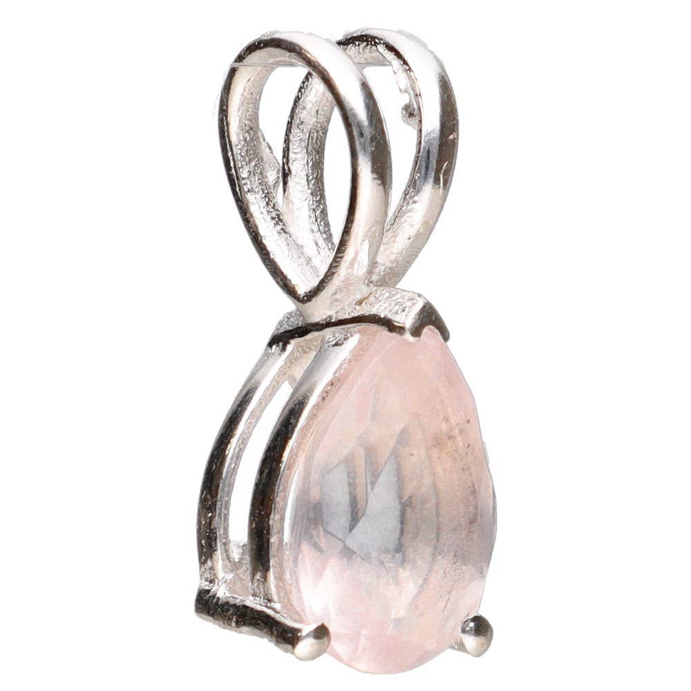 Vives de la Cortada S.L - Wholesale Individual Charm/Pendant - Rose Quartz Drop Pendant in 925 Sterling Silver1