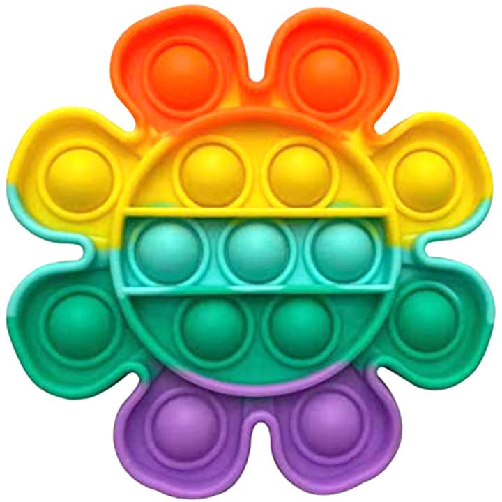 PR GROUPS LLC - Wholesale Fidget Toy - Kids - Rainbow Flower Pop It Fidget Kids Toy