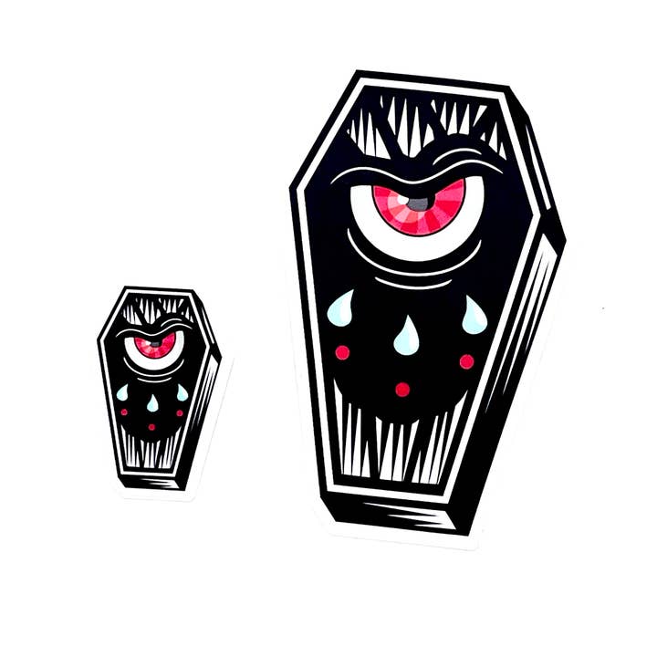 Cercueil noirâtre - Autocollant pour la vente par Metal the Brand