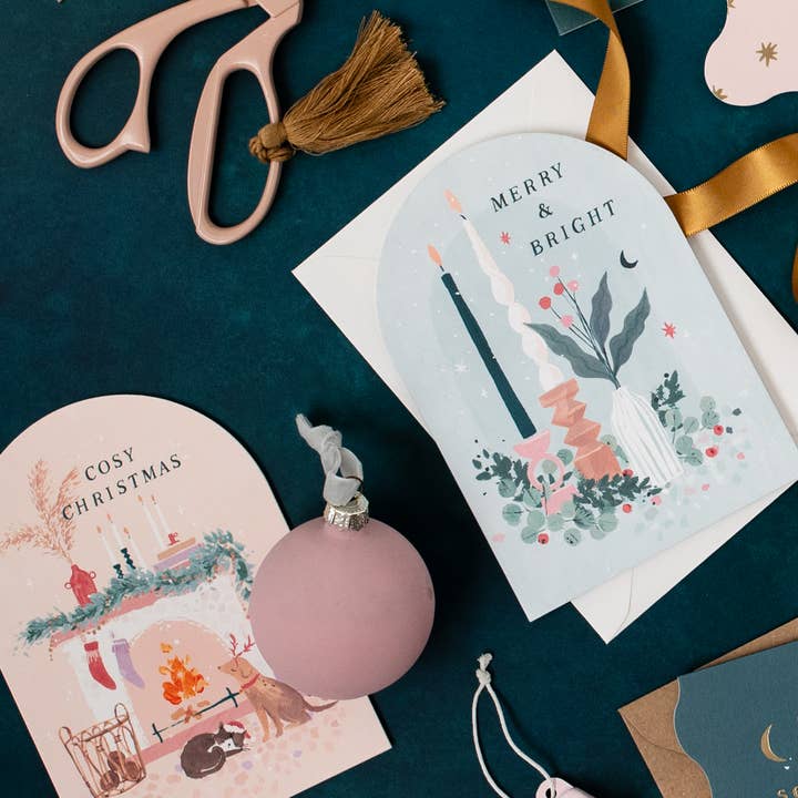 Sister Paper Co. – Großhandel Weihnachtskarte – Weihnachtskarte mit gemütlichem Kamin | Weihnachtskarte | Saisonkarte3