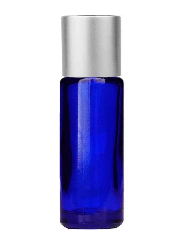 Blue Cylinder Glass Bottle with Short Metal Cap - 5ml for wholesale by Best Bottles
