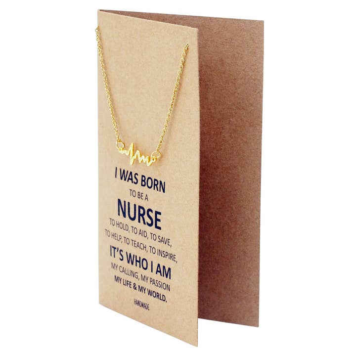 Quan Jewelry - Vendita all'ingrosso Collana con ciondolo/pendaglio - Collana con cardiogramma Macaria, regalo per infermiera26