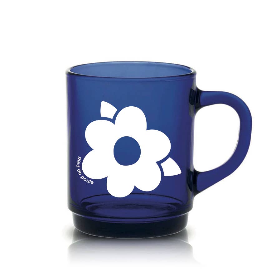Pied De Poule - Wholesale Coffee Mug - Duralex mug - “RETRO” BLUE5