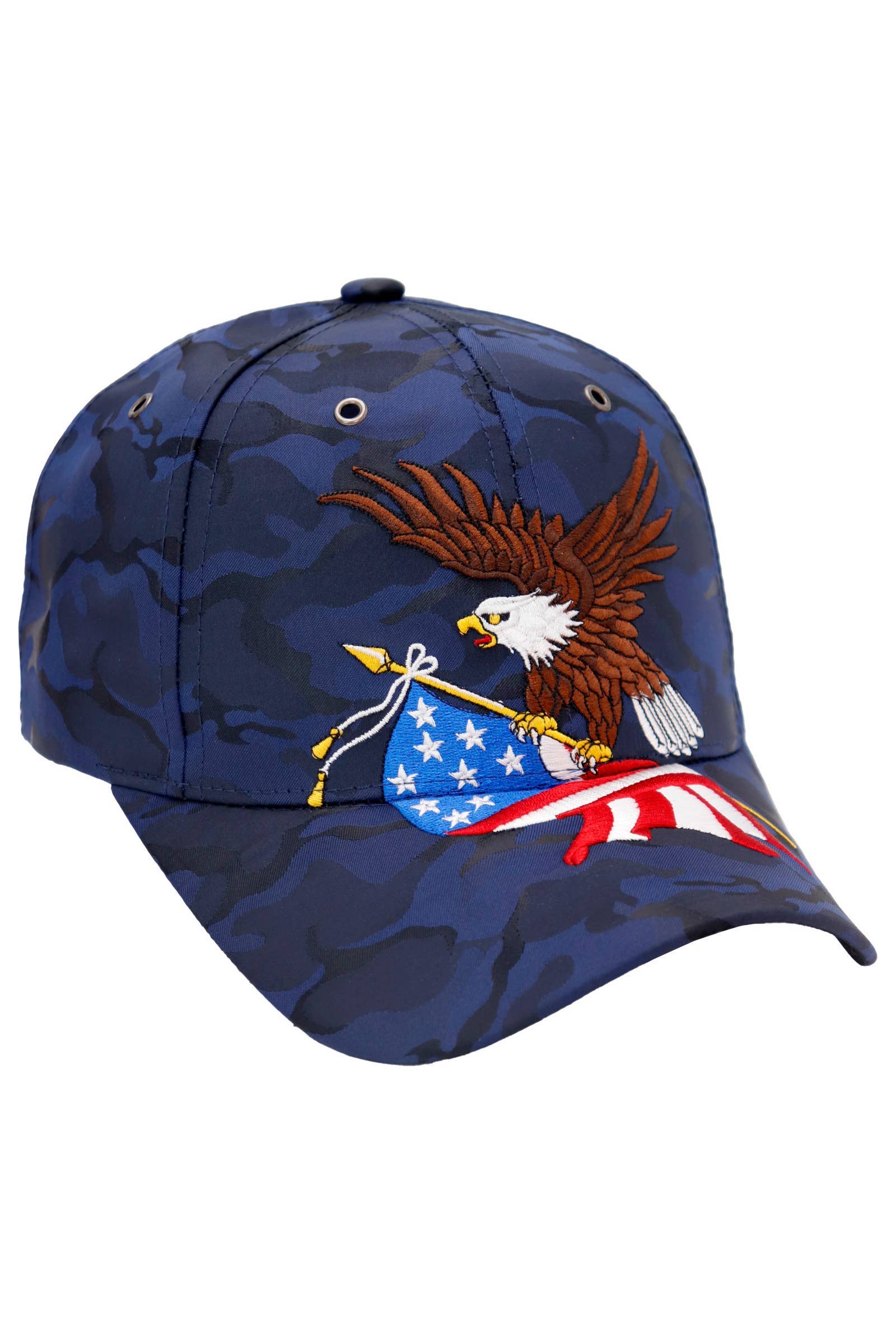 Cap Zone - Wholesale Baseball Cap - Unisex - American Flag Bald Eagle Nylon Camo Baseball Cap14