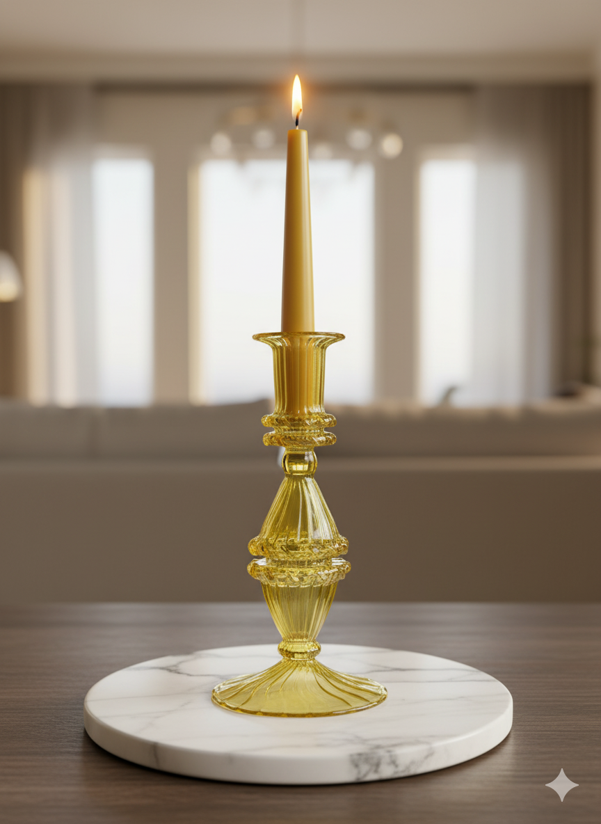 Arabazaar Gallery LLC – wholesale Candle holder – Handblown Gems Swirl Glass Candle Holders3