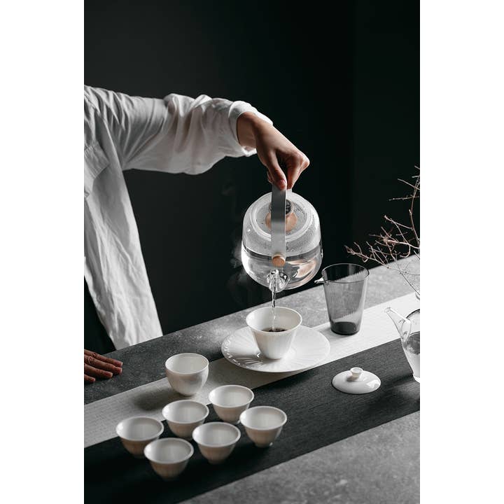 Gohobi (We cover U.S. import duties) – wholesale Coffee/tea cup – Gohobi Handmade White Porcelain Hand-embossed Chrysanthemum7