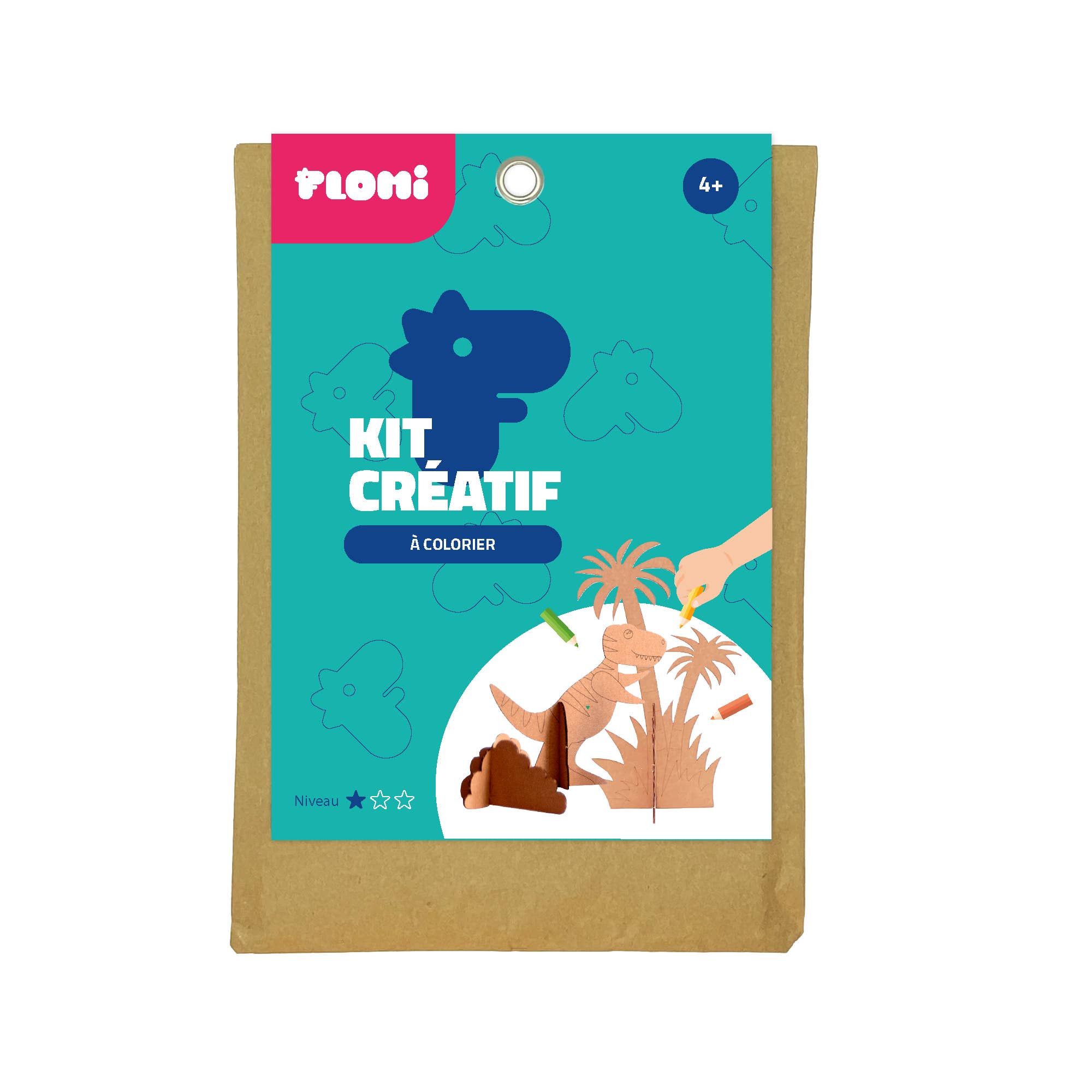 FLOMI - Wholesale DIY Craft Kit - Kids - Eco-Friendly 3D Creative Kit – Coloring – Dinosaurs 4+