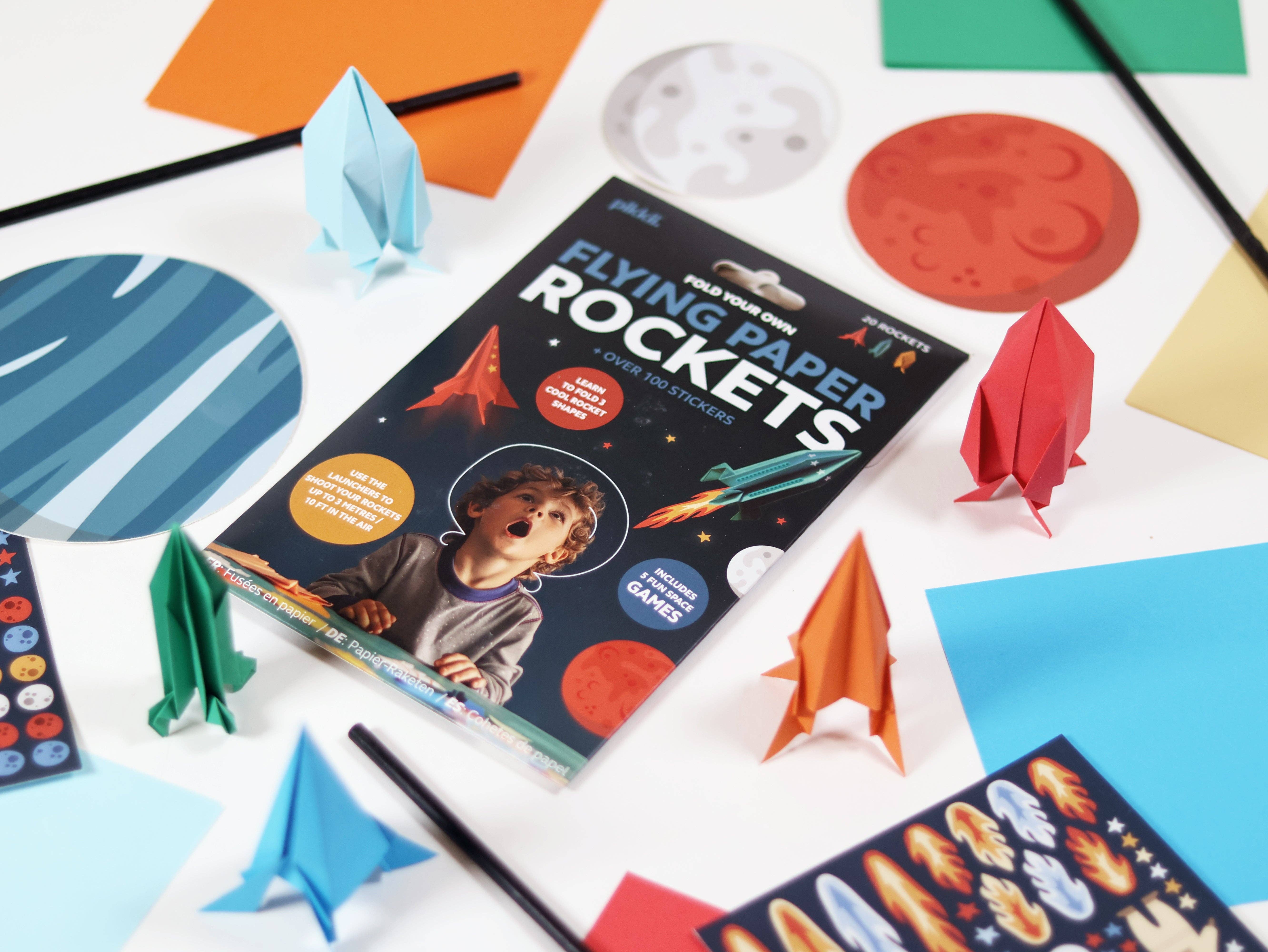 Pikkii – wholesale DIY craft kit – Child – Flying Paper Rockets | DIY Rocket Kit | Screen-Free Gift2