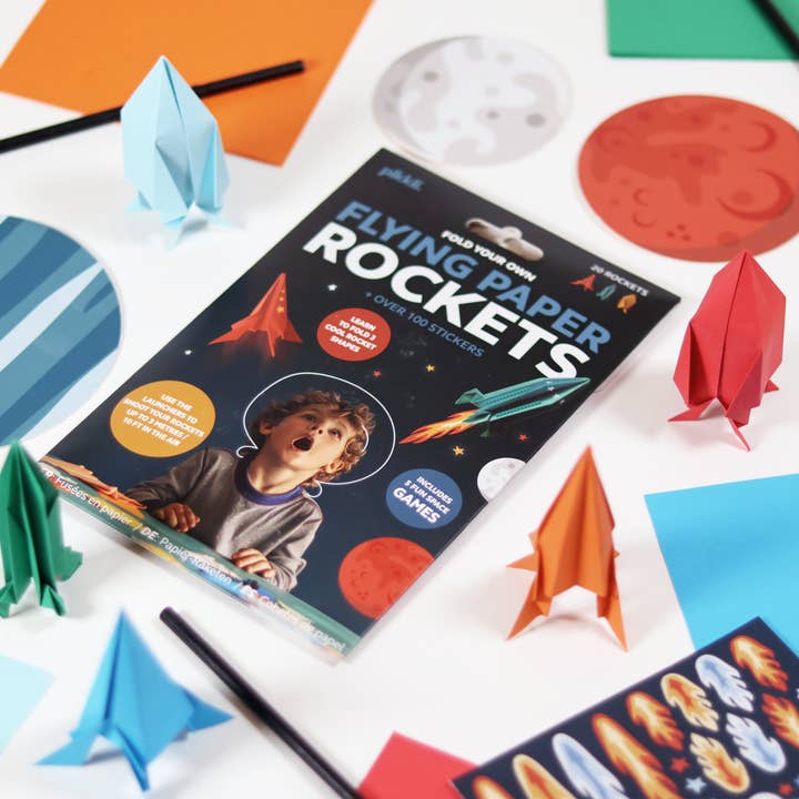 Pikkii – wholesale DIY craft kit – Child – Flying Paper Rockets | DIY Rocket Kit | Screen-Free Gift2