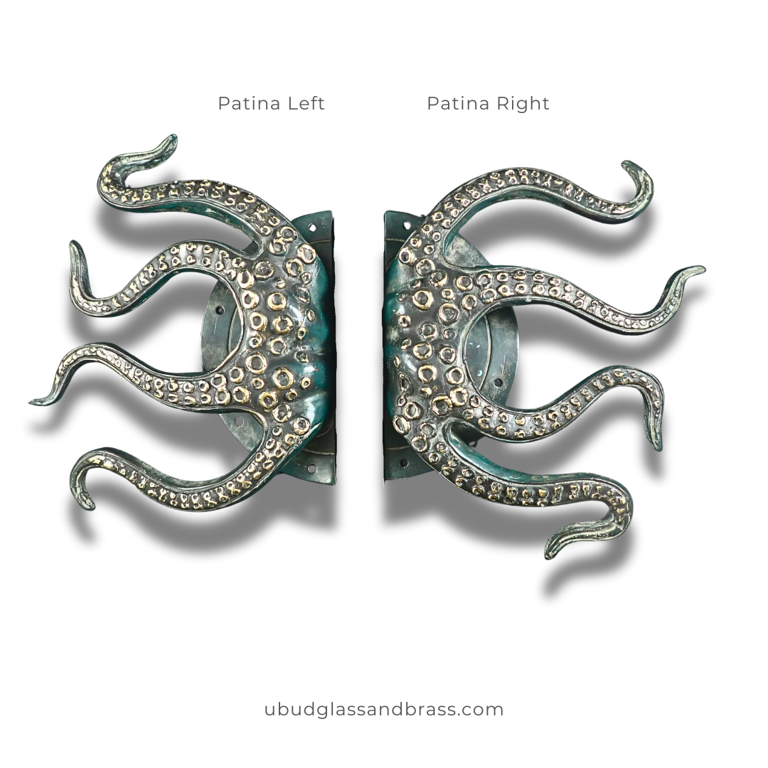 Ubud Glass – wholesale Knob/pull – Brass Octopus Door Handle – Solid Brass Entry Door Pull (Left or Right)13