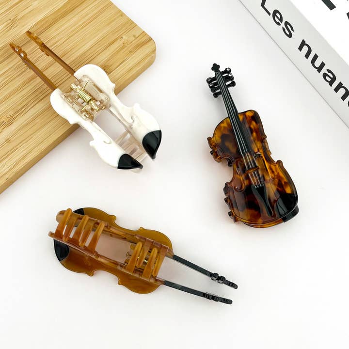 TheDivaSoap - Wholesale Hair clip – Women’s - Violin Claw Clip, Elegant Musical Instrument Hair Clip2