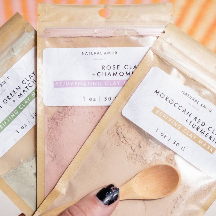 Natural Amor LLC - Wholesale Skincare Face Mask - Mini 1oz Clay Mask in bag