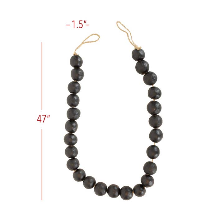 Foreside Home & Garden - Wholesale Bunting/Garland - Lachlan Bead Garland Black Terracotta & Jute Fall Decor
