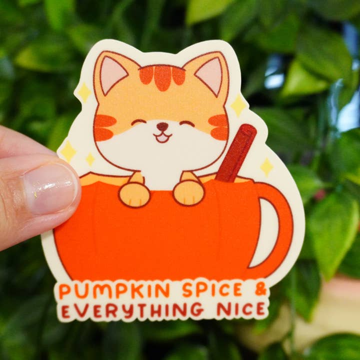 Pumpkin Spice & Everything Nice Matte Sticker for wholesale by LulunaGhost