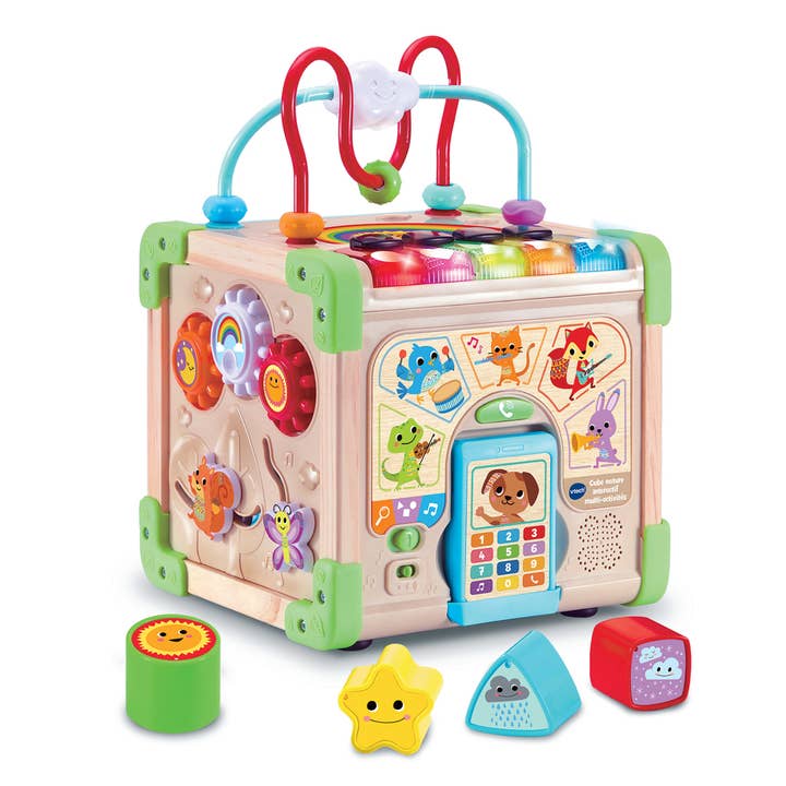 Cube nature interactif multiactivité en bois FSC pour la vente par VTech Electronics
