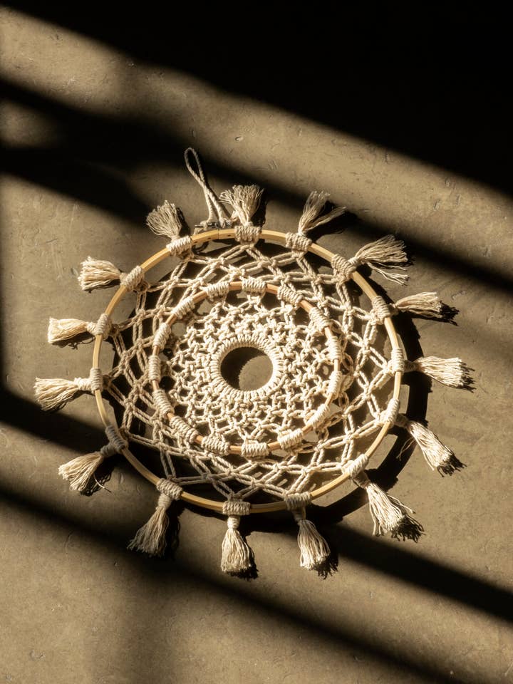 Handmade Macramé Wall Hanging – Boho Sunburst Design for wholesale by Meraki