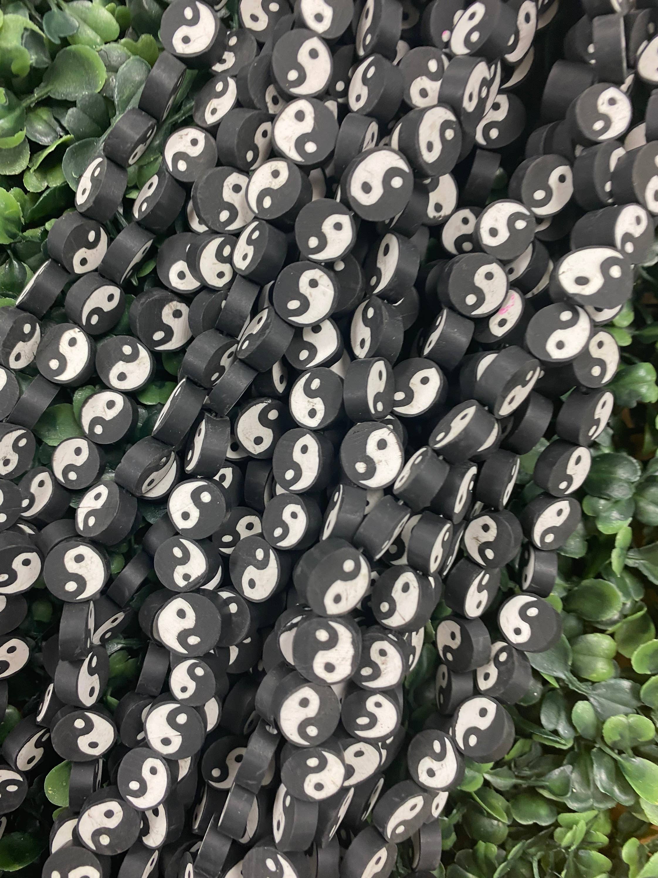 The Bead Bazaar - Wholesale Beads - 16" Yin Yang Beads, Keychain Ying Yang Beads, Black And White Yin Yang Beads, Small Yin Yang Spacer Beads, Kids DIY Jewelry, Bulk Yin Yang Beads2