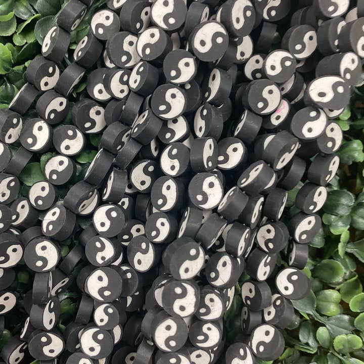 The Bead Bazaar - Wholesale Beads - 16" Yin Yang Beads, Keychain Ying Yang Beads, Black And White Yin Yang Beads, Small Yin Yang Spacer Beads, Kids DIY Jewelry, Bulk Yin Yang Beads2