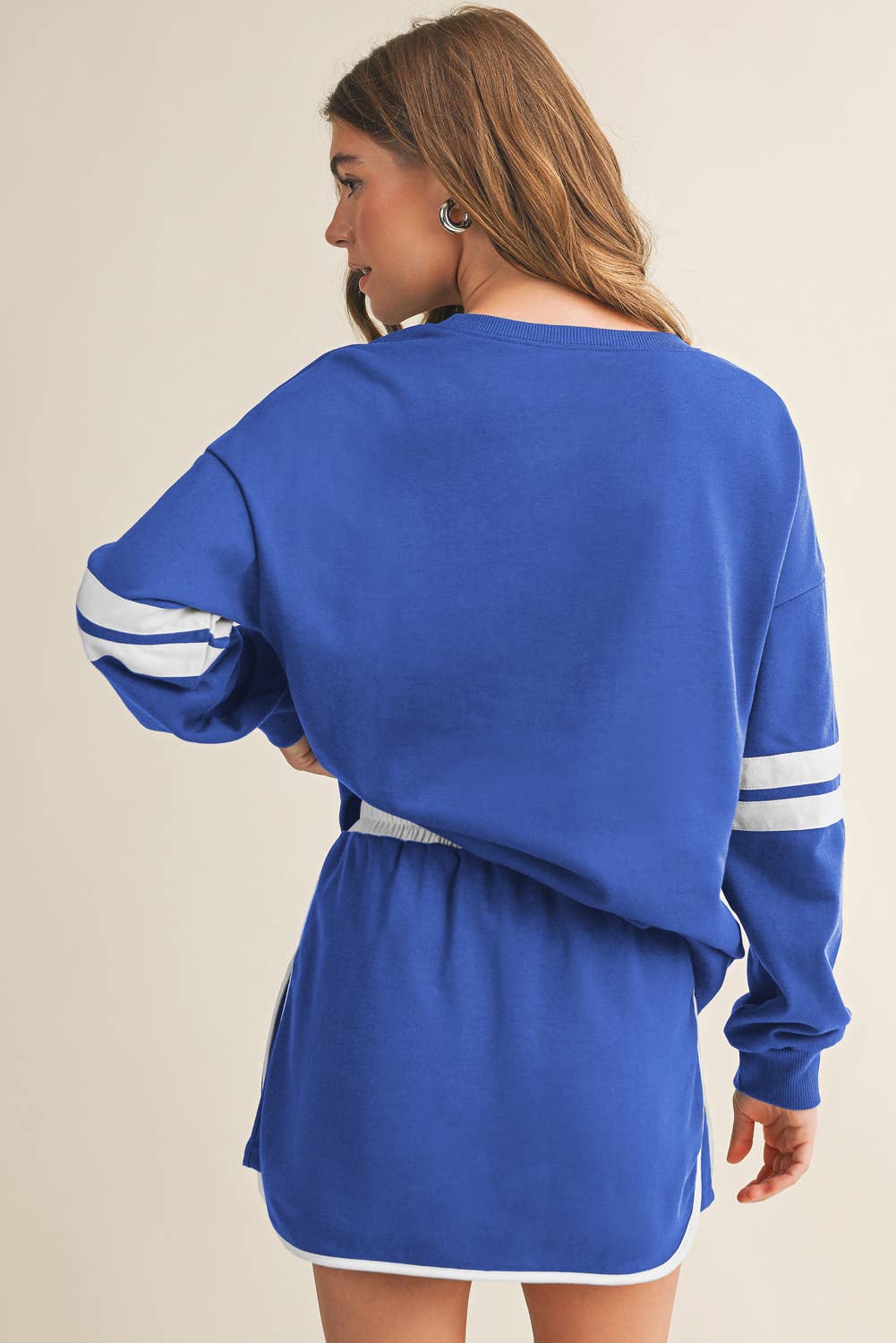 Aapparella - Wholesale Top & Skirt Set - Women's - Stripe Long Sleeve Top & Skort 2 Pcs Set | S-XL17