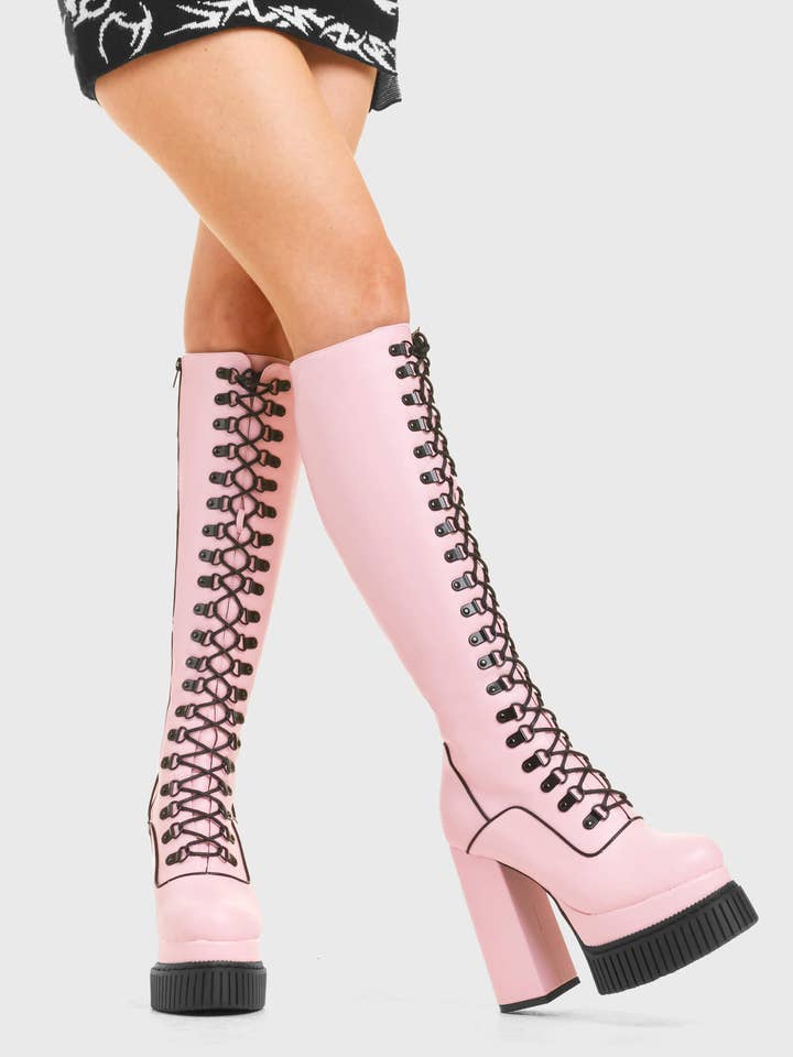 Bottes hautes à plateforme Hidden Agenda Creeper pour la vente par LAMODA