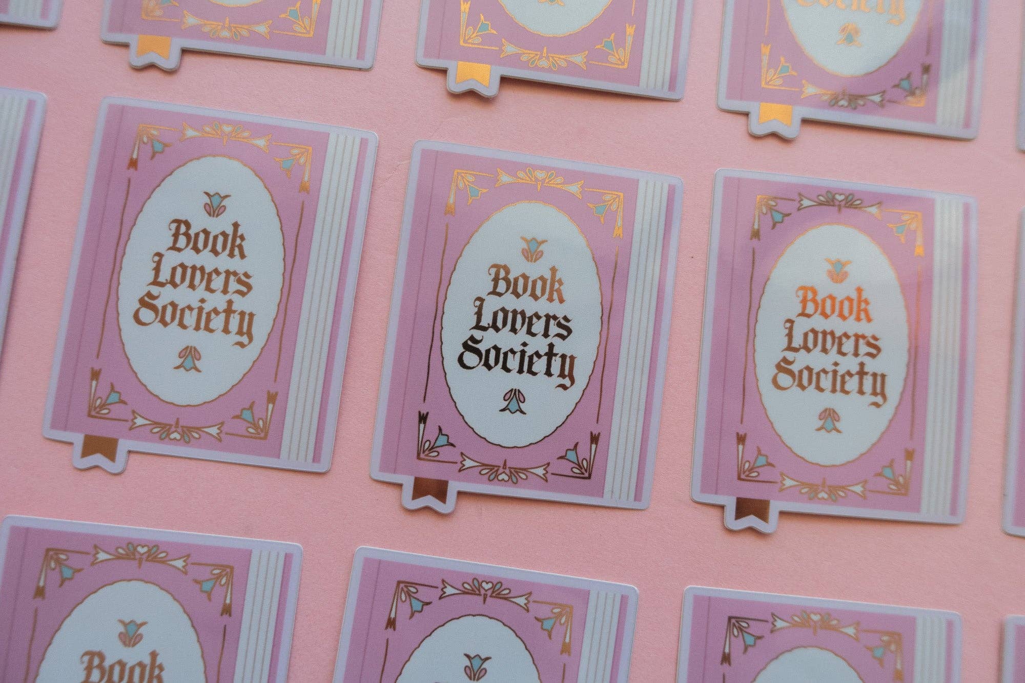 Jollie Ollie Designs - Wholesale Sticker - Book Society Sticker [with gold foil]7