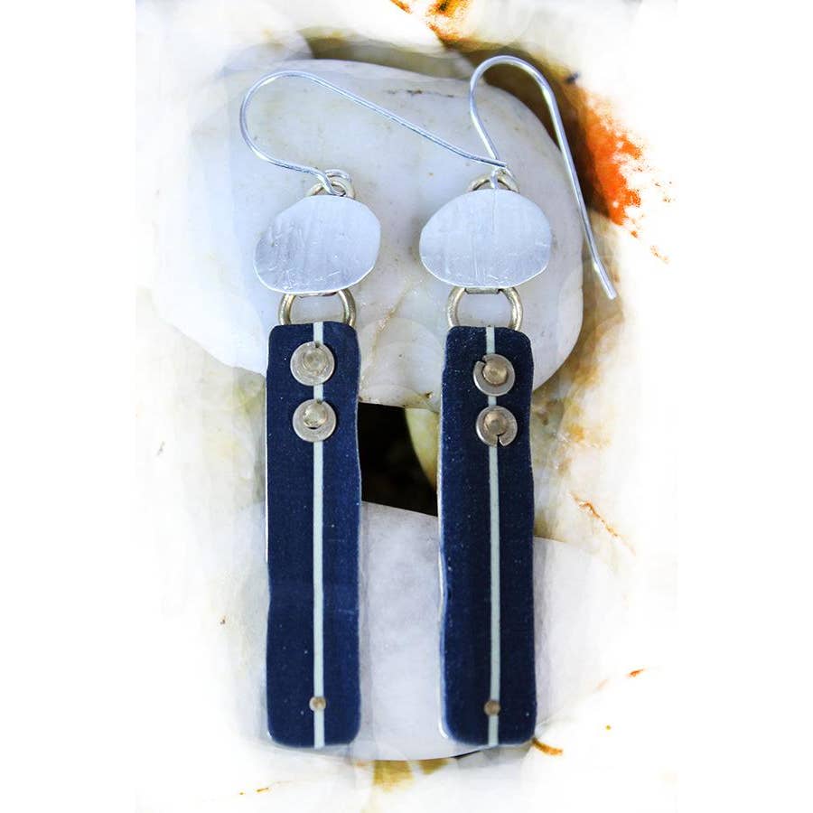 Polymer Clay, Brass, Sterling Dinner Out Earrings. By Hand for wholesale by Whitney Designs Ltd.