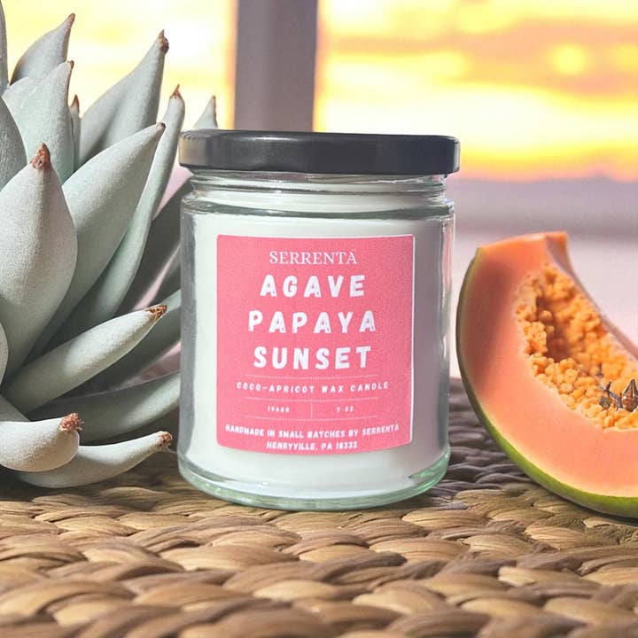 Bougie Agave Papaye Coucher de Soleil pour la vente par Serrenta