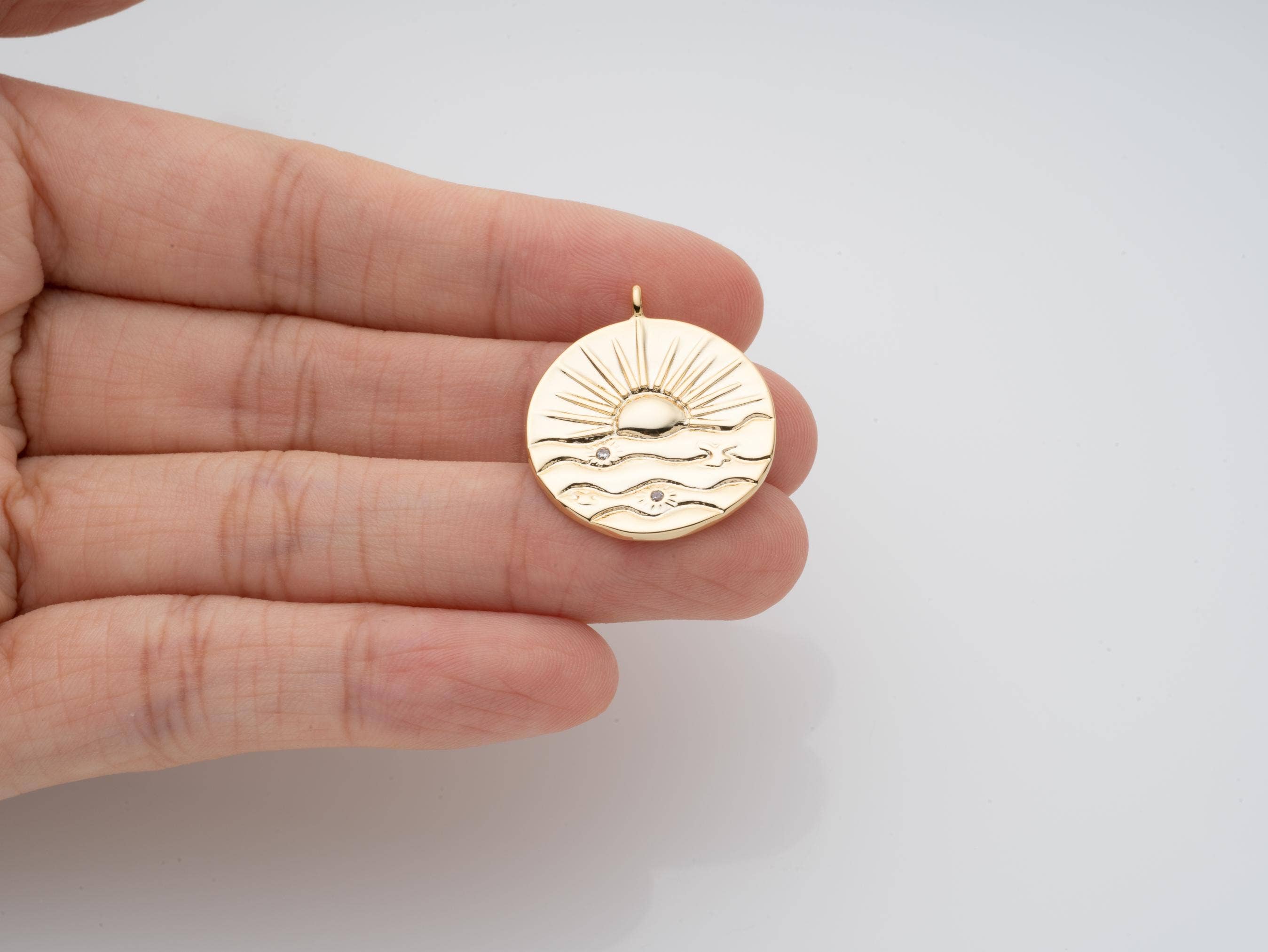 Jewel Pledge - Wholesale Individual Charm/Pendant - Sun Ray Pendant,Sunburst Celestial Bohemian CPG20912