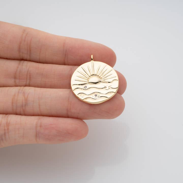 Jewel Pledge - Wholesale Individual Charm/Pendant - Sun Ray Pendant,Sunburst Celestial Bohemian CPG20912