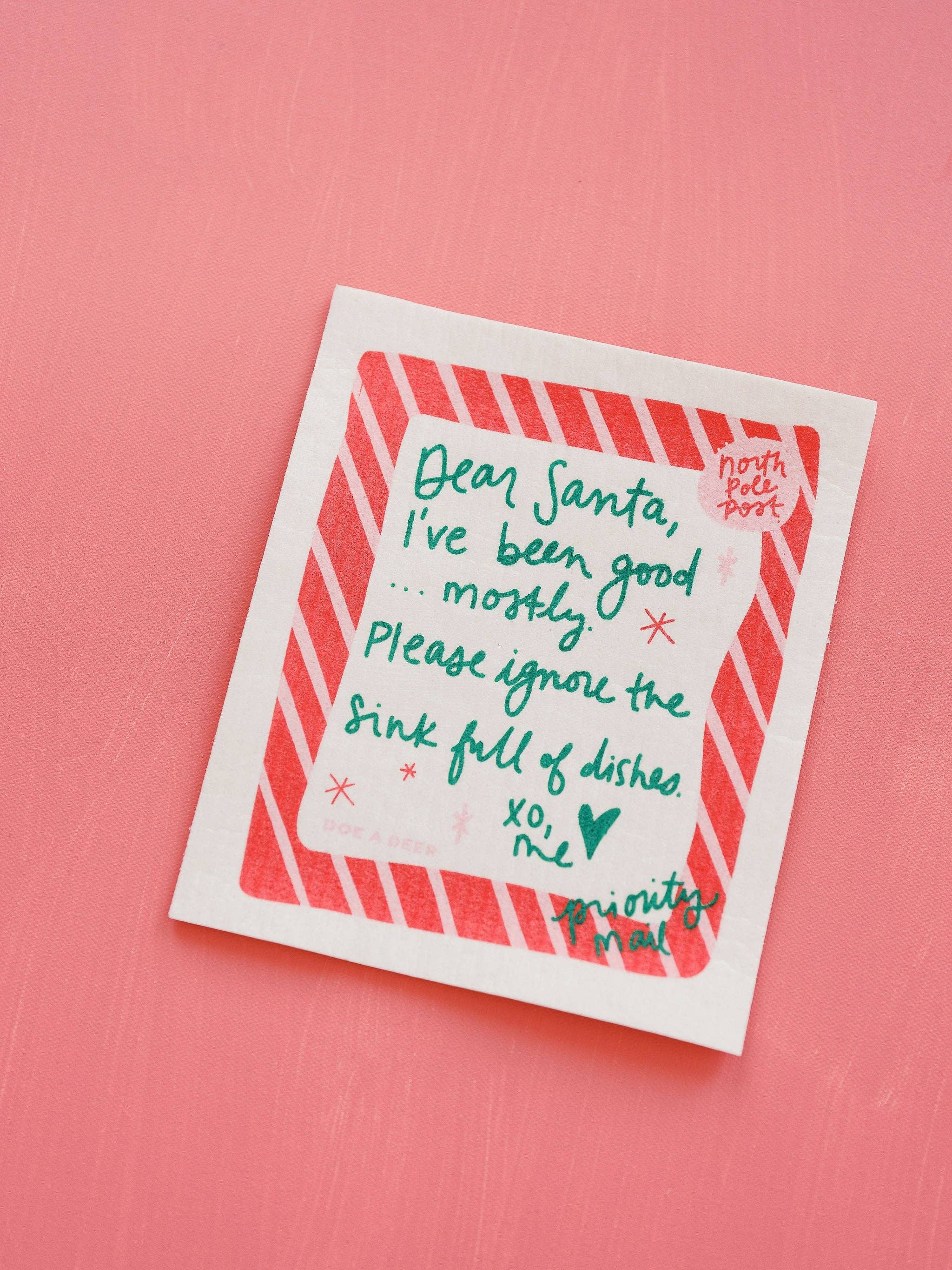 Doe A Deer - Wholesale Dishcloth - Dear Santa Swedish Dishcloth0