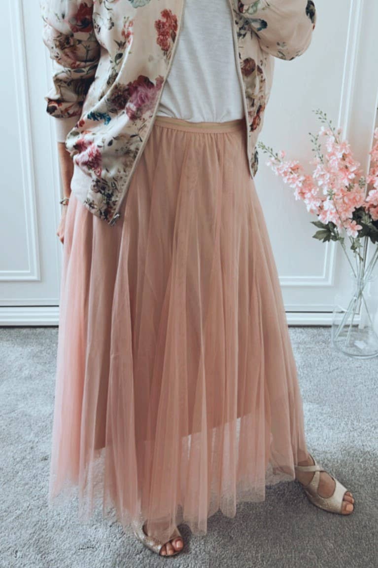 Rosa Clothing - Wholesale Skirt - Women's - 20 colors Ethereal Flowy Elastic Waist Pleated Tulle Skirt25