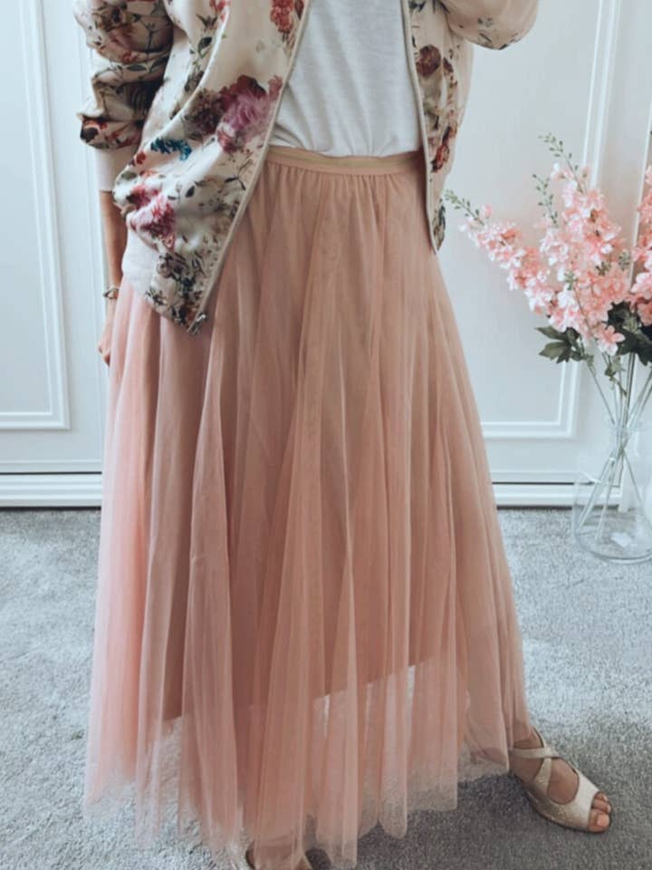Rosa Clothing - Wholesale Skirt - Women's - 20 colors Ethereal Flowy Elastic Waist Pleated Tulle Skirt25