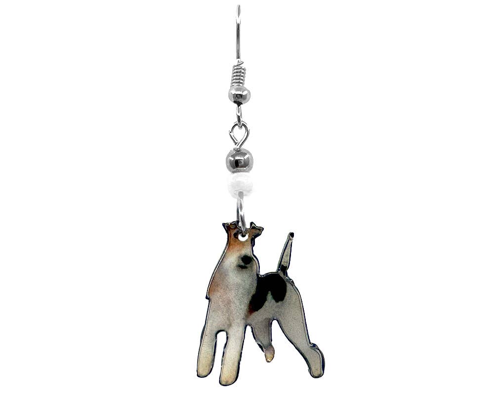 Pichincha - Wholesale Dangle Earrings - Acrylic Airedale Terrier Dog Pet Dangle Earrings0