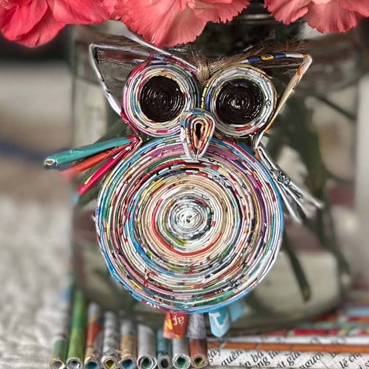 Eco Owl Ornament, Wedding/Party Table Decorations for wholesale by Loving Nature