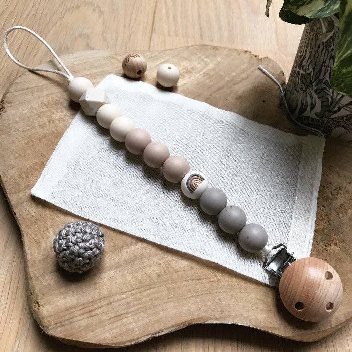 Frezels - Wholesale Pacifier Clip - Baby - Pacifier clip 'natural rainbow'