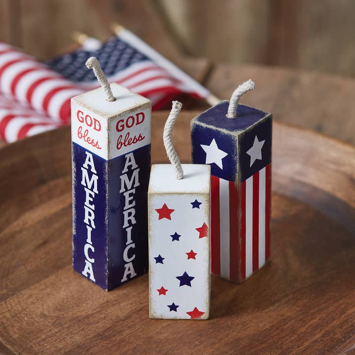 CTW Home Collection - Wholesale Decorative Tabletop Object - Set of Three Decorative Firecracker Blocks