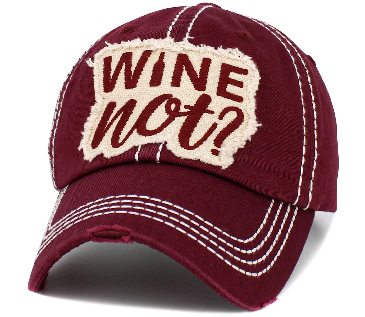 KBETHOS - Wholesale Baseball Cap - Women's - Wine Not Washed Vintage Ballcap4