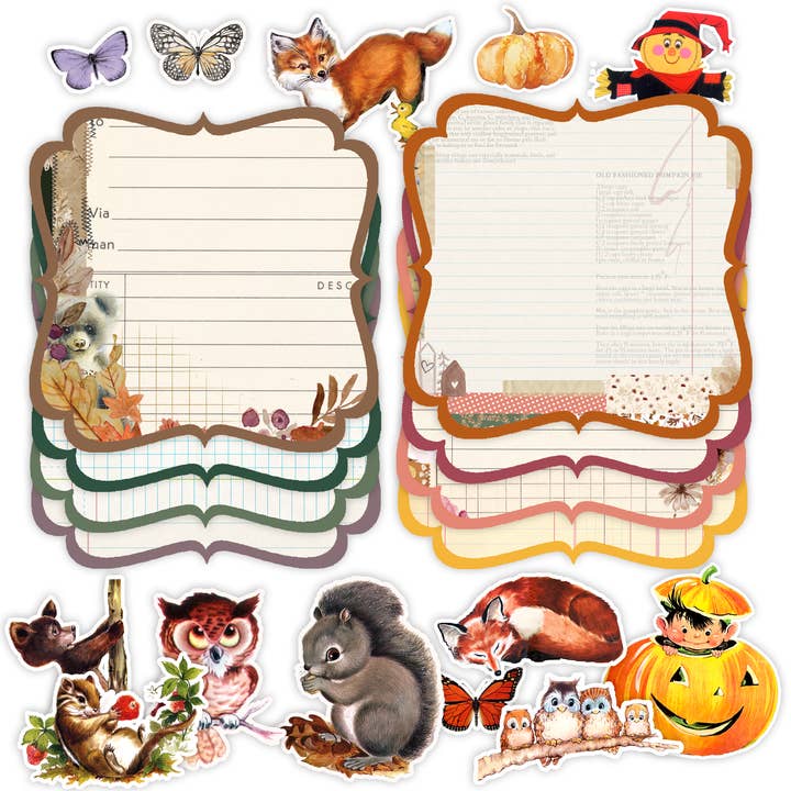 Pretty Little Studio – Engroshandel Håndværk forsyninger – Cornucopia Fallbeslag Tag Ephemera - 21 stk