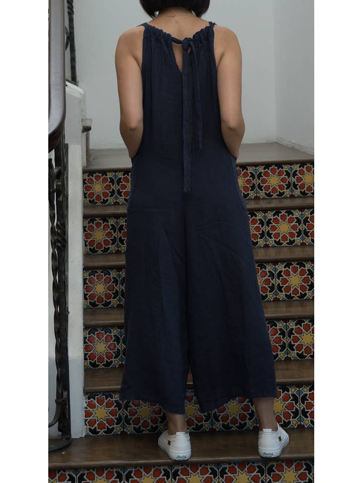 Merci Marie - Wholesale Jumpsuit - Women's - Linen Racer Back Jumper #197121